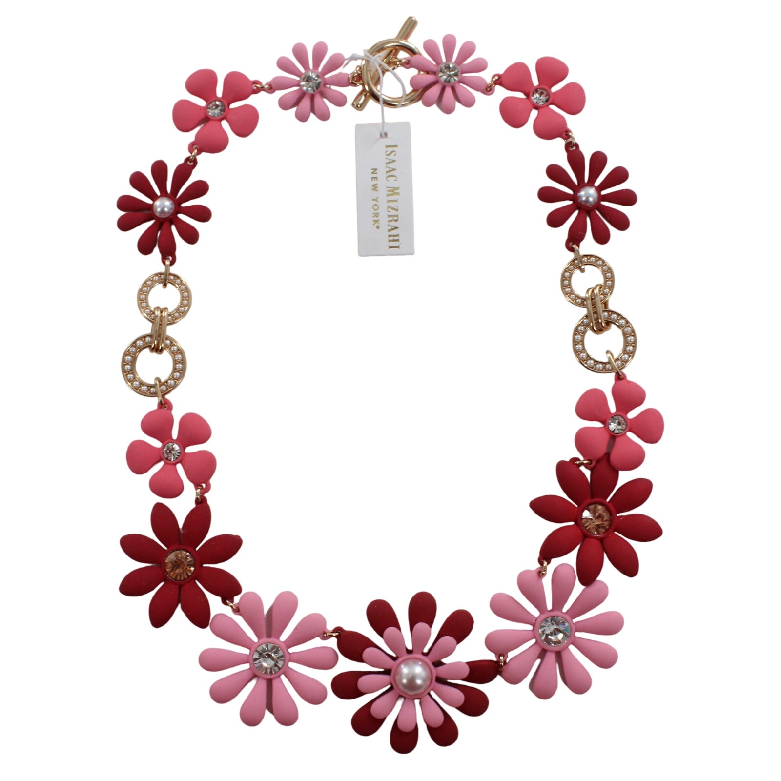 Isaac Mizrahi New York Coated Flower Statement Necklace Msrp $48 #Mz20